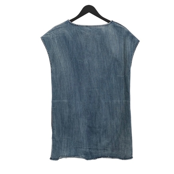 ARITZIA Wilfred Free Denim Dress Nori Frayed fringe hem. Jean dress oversized XS - Picture 4 of 16